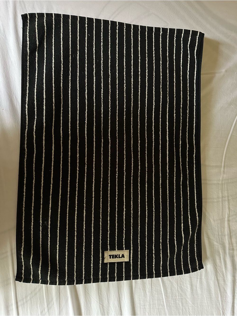 TEKLA Black & White Pinstripe Bathmat